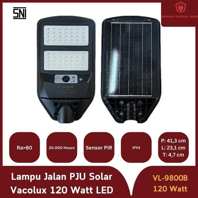 Lampu Jalan PJU Solar Vacolux 120 Watt LED Tenaga Surya SNI VL9800B