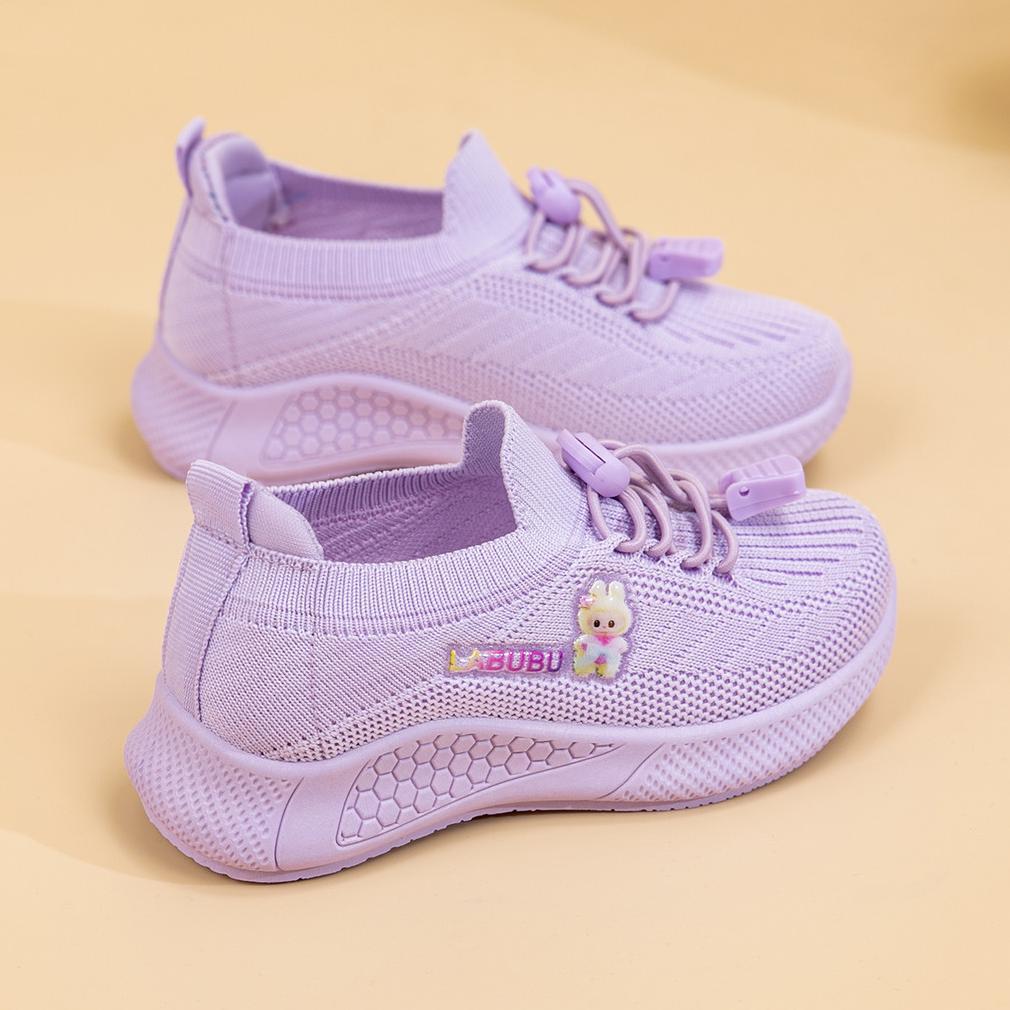 Cuci Gudang  Sepatu Anak Feata Type Of002 Rajut Premium Slip On Kids Labubu Series Size 32 - 36