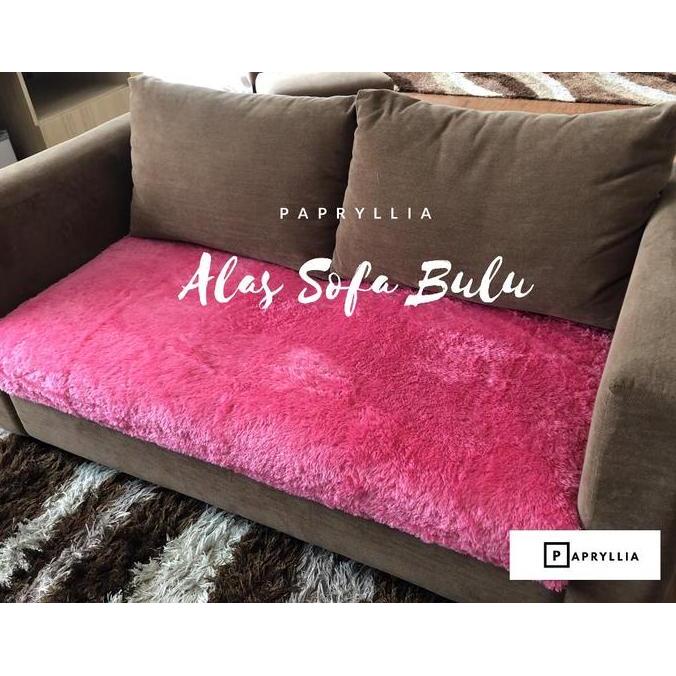 Alas Sofa Kain Bulu Rasfur Ukuran 100x150cm (Pink Fanta)