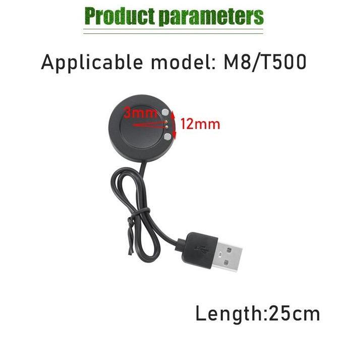 SOJEHBOW Kabel Charger Smartwatch Hiwatch T500+ / Series 7 2 Pin Charger Smart Watch Series 7 Dock C