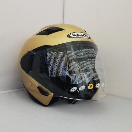 Helm Zeus ZS-611 Golden Yellow Double Visor Half Face New