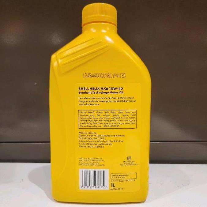 Oli Mobil Shell Helix HX6 HX 6 Semi Sintetic Kemasan 1 Liter