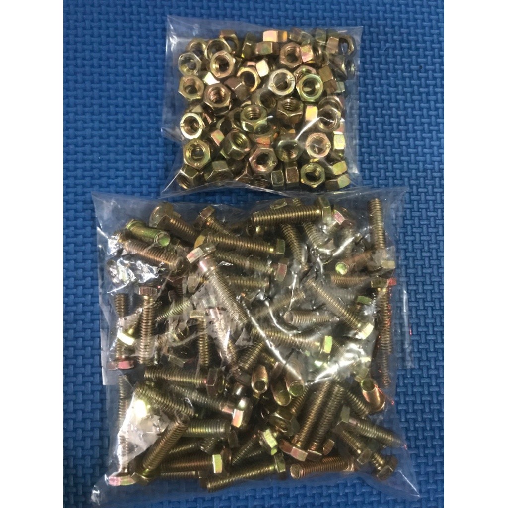 (Paket 50Pcs) Baut 10 + Mur (6Mm) X 3 Cm