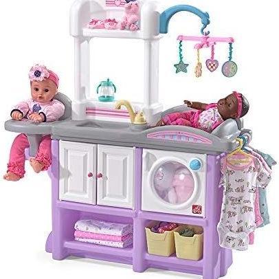 Step2 Love & Care Deluxe Baby Doll Nursery Playset for Kids, Combined Kitchen and Changing Station