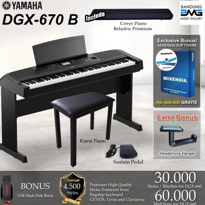 Ready  Yamaha DGX 670 Digital Piano + Bench / DGX670 (Penerus DGX660 / 660)