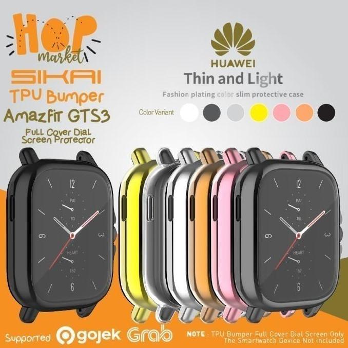 Rubber Case Soft Bumper for Amazfit GTS 3 Cover Screen Protector GTS3