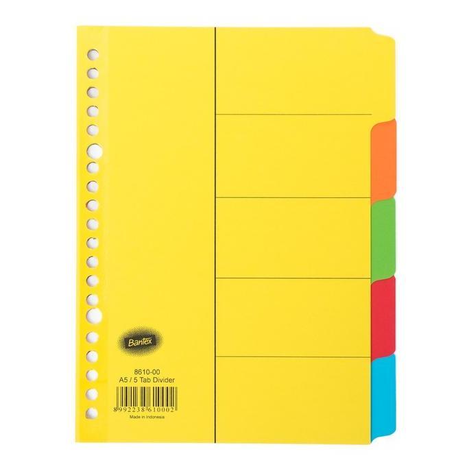 Pembatas buku binder sheet protector divider bantex 8610 A5