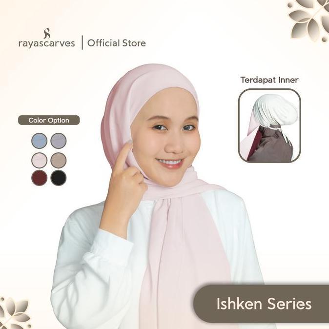 DISKON SPESIAL - Rayascarves - Pashmina Instant 2 in 1 - Pashmina Inner Ceruti - Inner Ciput Tali Ra