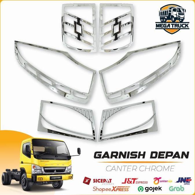 Garnish Lampu Depan Truk Canter Chrome Plug N Play Aksesoris Truk