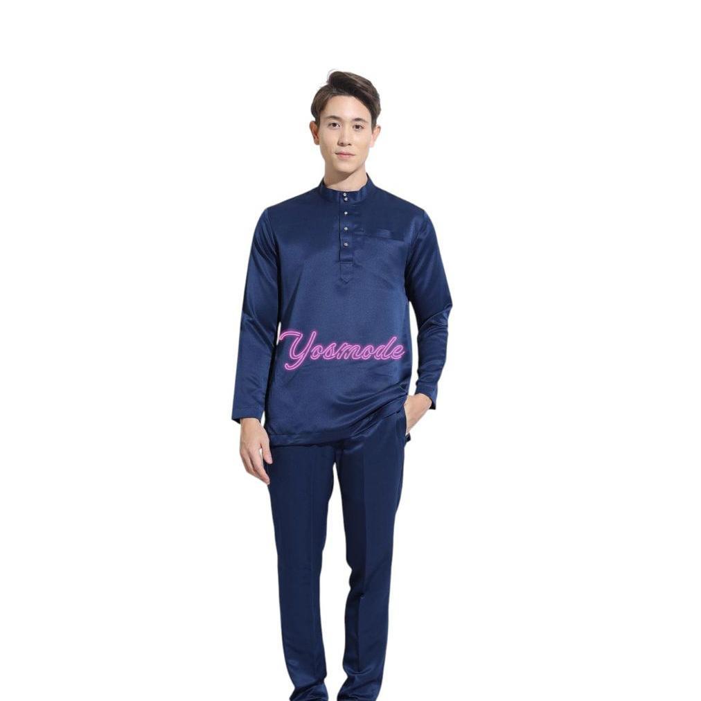 BIG PROMO 1 STEL BAJU CELANA KOKO MELAYU TELUK BELANGA PRIA PREMIUM BAJU MELAYU PRIA TERBARU KANCING