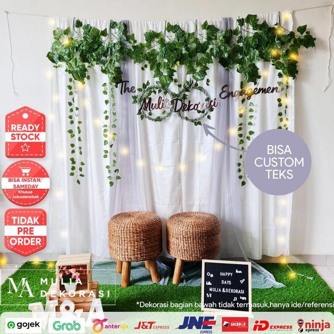 Ready  Dekorasi Lamaran Tunangan Backdrop Paket AAA Lengkap Dengan set Couple