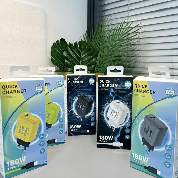 Adaptor Charger + Kabel TYPE C Micro Fast Charging Universal Daya Kustom 139 USB-A 180W Pengisian Ce