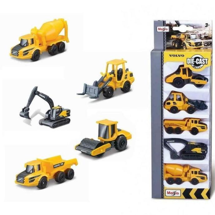 New  5Pcs Maisto Volvo 3" Diecast Alat Berat Konstruksi Mainan Anak Truk
