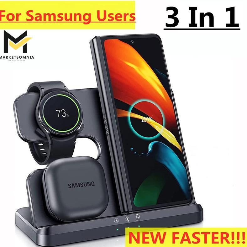 CUCI GUDANG FAST WIRELESS Charging 3 in 1 Charger ELAVO SAMSUNG Galaxy Watch 5 4 3 2 Classic S22 S23