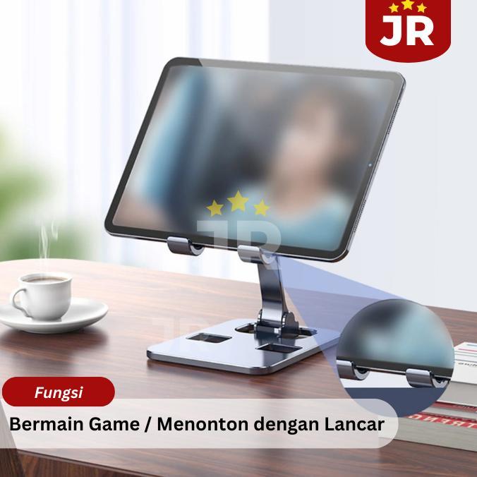 HOT PRODUCT Phone Holder Meja | Stand Holder HP Tablet Meja Lipat Bahan Full Besi | Dudukan Tatakan 