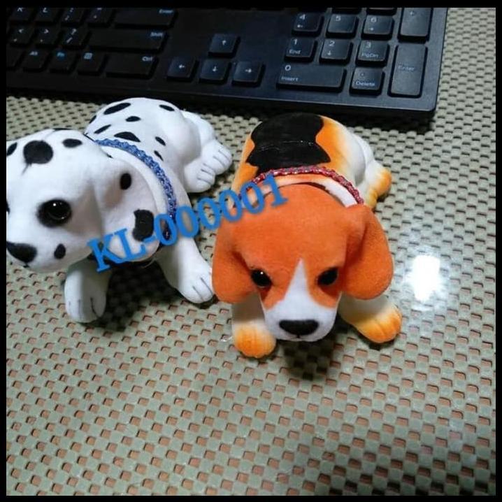TERBARU BONEKA KEPALA GOYANG DASBOARD ISI 2 ANJING DALMATION ORANGE 