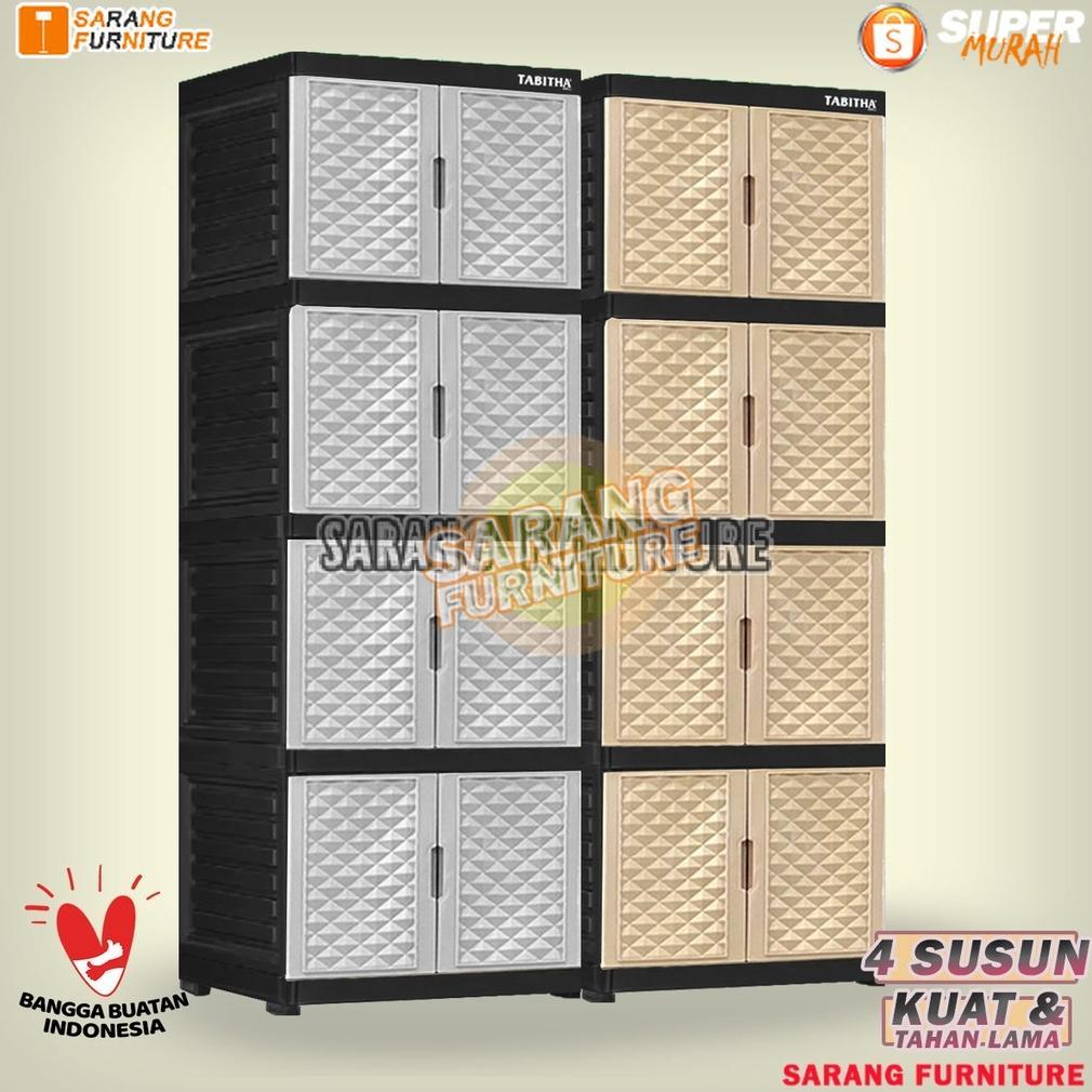 Premium Lemari Plastik Lemari Pakaian Plastik Susun Kaca Ada Kunci Lemari Tabitha Penguncian Tabitha