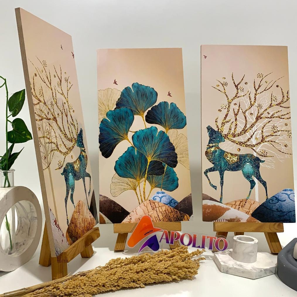 Grosir Hiasan Dinding Rusa Realistik Aesthetic (15X30) Wall Decor Pajangan Dinding Daun Poster Deer