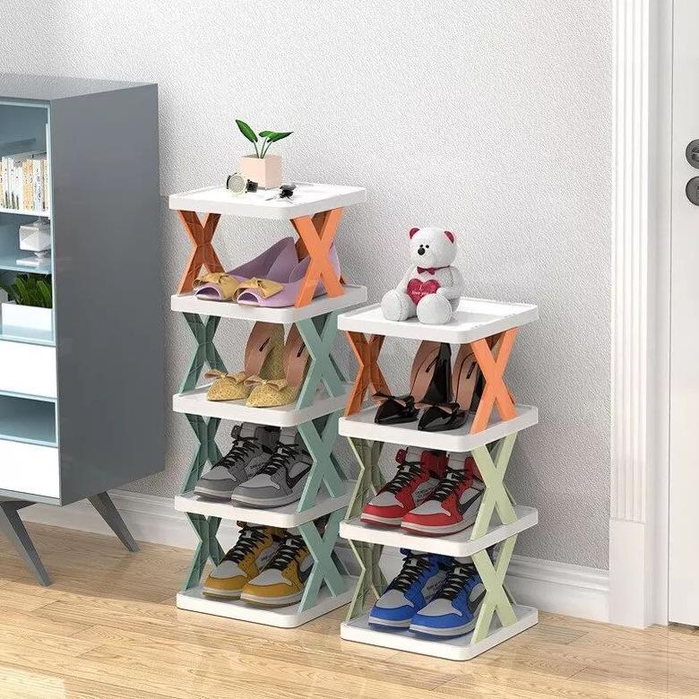 Promo Rak Sepatu Zigzag Plastik Tempat Sandal Sepatu Rak Lipat Serbaguna Multifungsi Terbaru