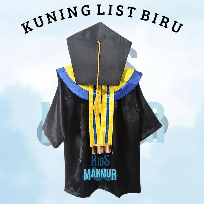 NEW KIDS MAKMUR TOGA WISUDA ANAK BAJU WISUDA ANAK TK PAUD KOMPLIT DENGAN UKURAN S M L & XL READY STO