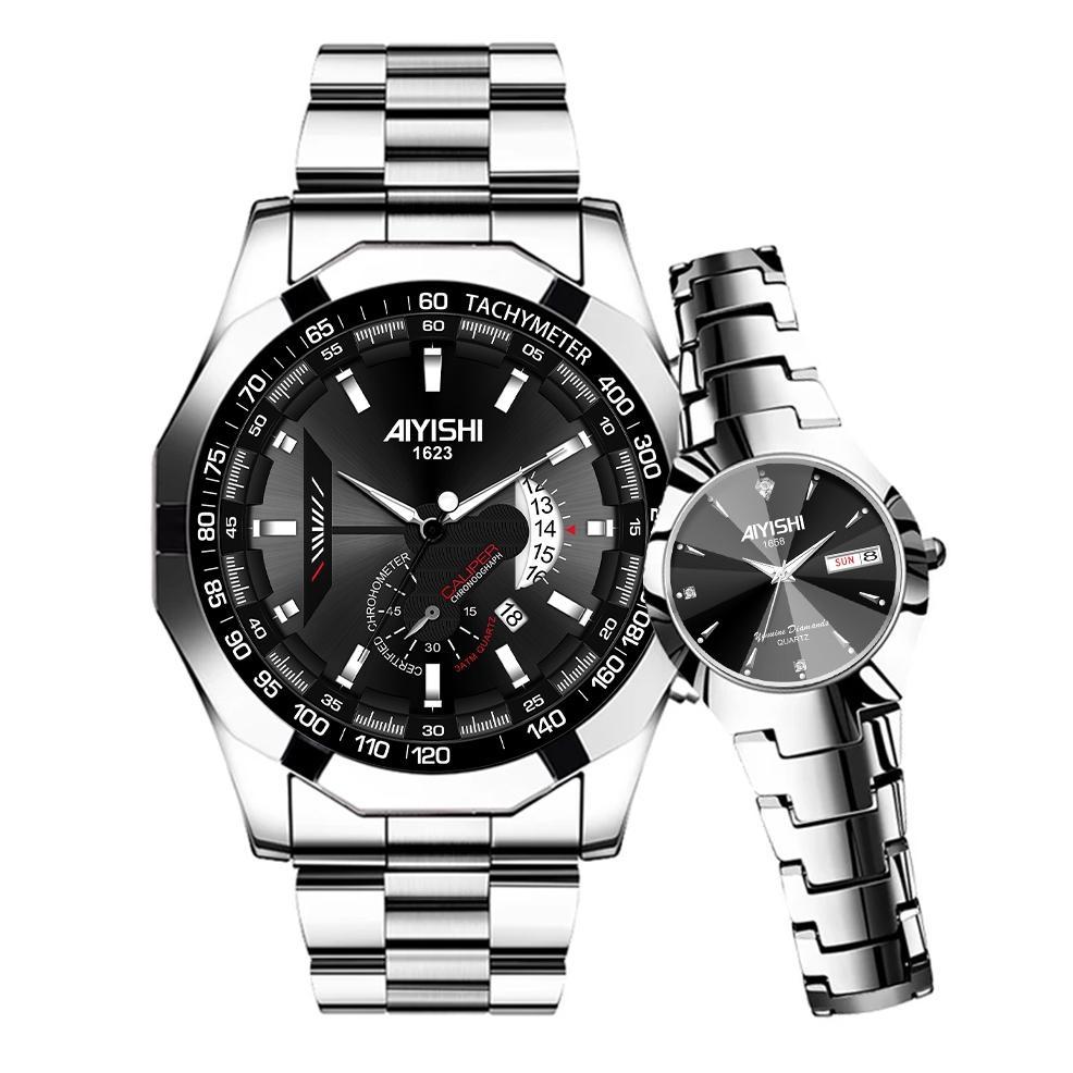 kualitas super aiyishi jam tangan couple anti air original rantai couple watch model 1623 1658