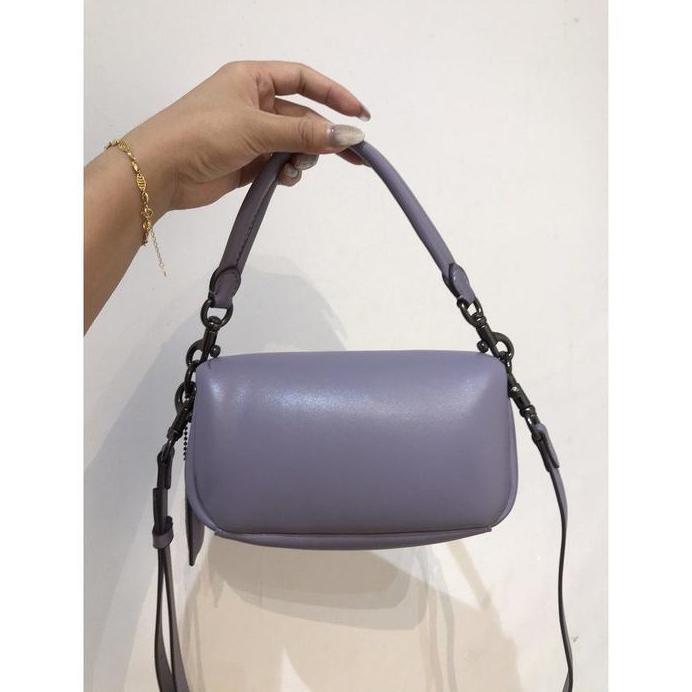 READY STOCK TAS C3880 Tabby 18 Pillow Shoulder Bag Purple  Leather Crossbody murah