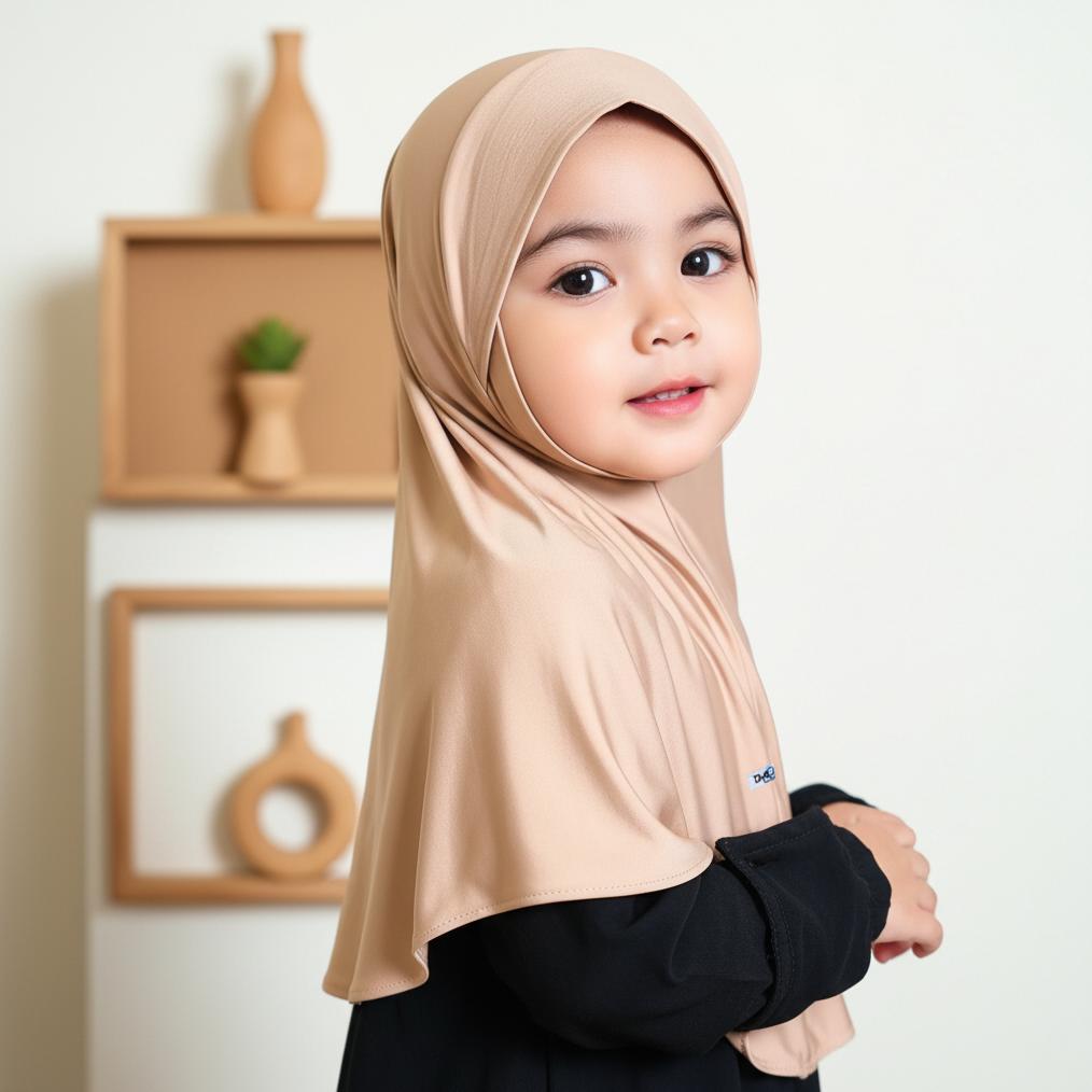 OFFICIAL JILBAB INSTAN BERGO DAGU ANAK JERSEY USIA 1-5 TAHUN / KERUDUNG MALAYSIA ANAK INSTAN