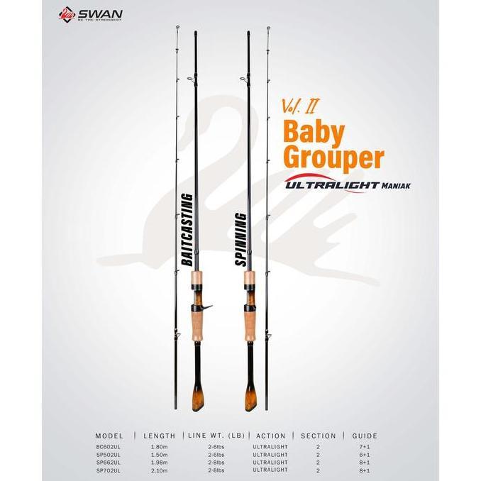 Joran Swan Baby Grouper 198/210 CM- Ultra Light Joran Lentur