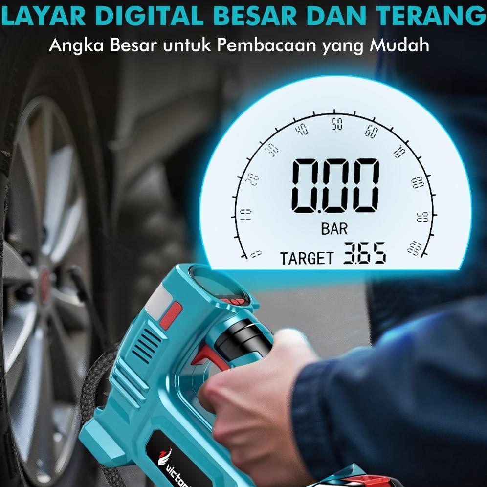 BEST DEALS Victool Pompa Udara Multifungsi Nirkabel Baterai Lithium 21V  Pompa Angin Ban Elektrik Po