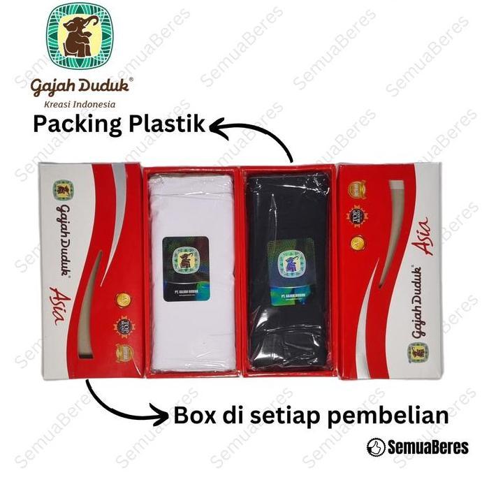 NEW SARUNG GAJAH DUDUK POLOS HITAM / PUTIH - ORIGINAL KAIN TENUN DEWASA PRIA LAKI COWO SHOLAT SOLAT 