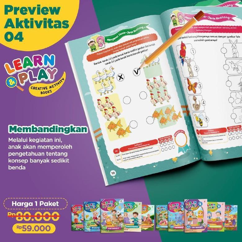 Learn & Play Aktivitas Anak Cerdas | Paket Buku Tematik TK A TK B  Semester 1 & semester 2 Penerbit 