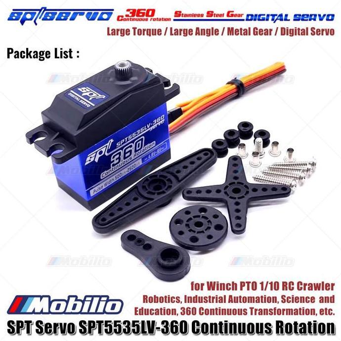 SPT Servo SPT5535LV-360 Continuous Rotation Metal Gear Digital Servo for Winch PTO 1/10 RC Crawler R