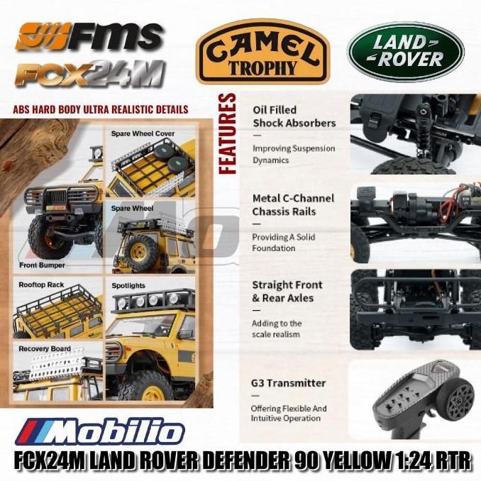FCX24M Land Rover Camel Trophy Edition Defender 90 Discovery Range Rover Defender 110 Rc RTR