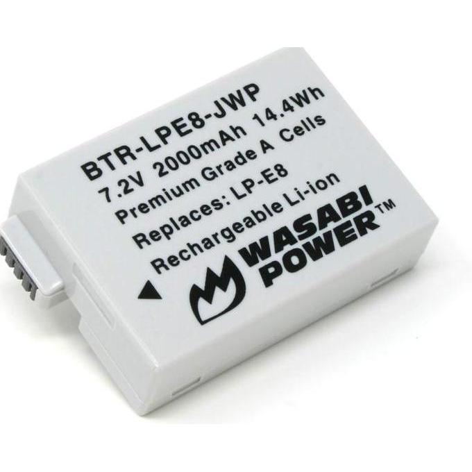 NEW WASABI POWER BATTERY FOR CANON LP-E8 LPE8 LP E8 BATERAI EOS 550D 600D 650D 700D EOS REBEL T2I T3