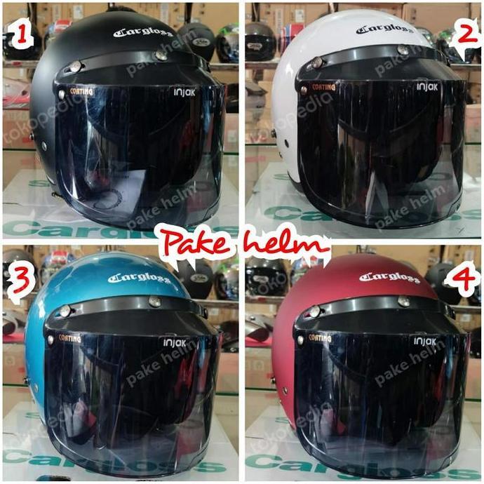 HELM BOGO HELM CARGLOSS RETRO + KACA BOGO HELM CARGLOS ORIGINAL