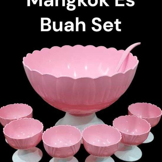 Mangkok Es Buah Plastik Tebal 1 Set Warna