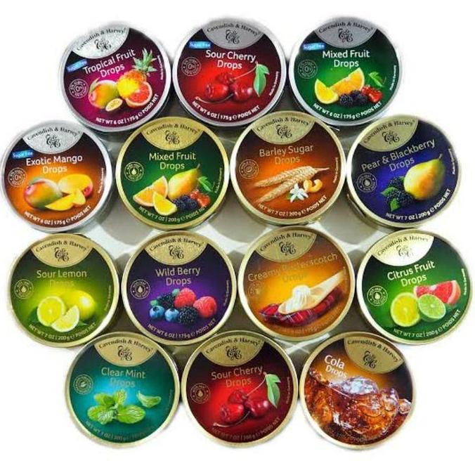 NEW PERMEN CANDY IMPOR CAVENDISH & HARVEY COFFEE STRAWBERRY PINK GRAPE FRUIT, WILD BERRY MANGO & KIW