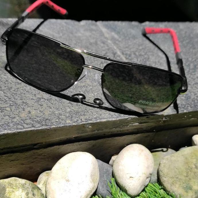 Kacamata Pilot Pria Hitam Aviator Anti Radiasi Silau Import Polaris Siang Malam Mewah Cowok Keren Ko