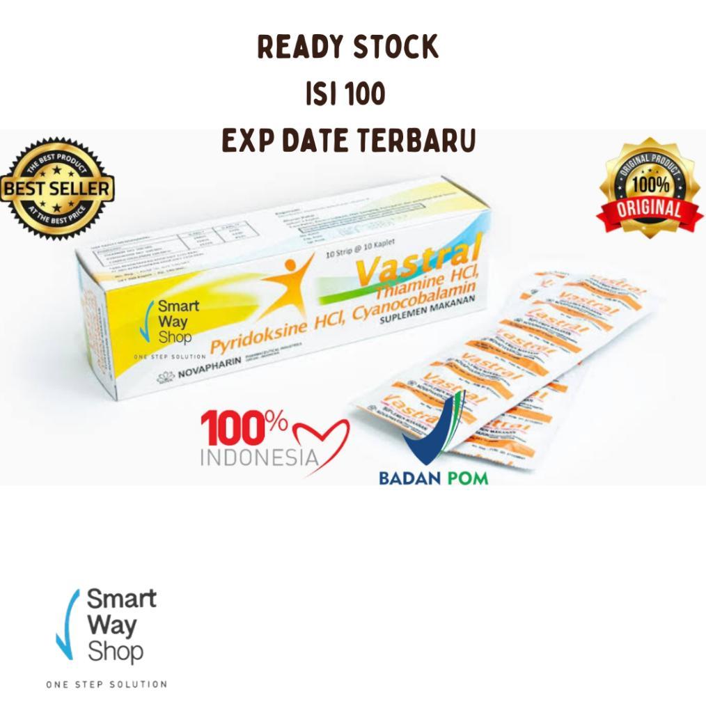 Terlaris Vitamin B Vastral Vit B1, B6 & B12 1 Box Isi 100 Kaplet Murah Dan Komplit