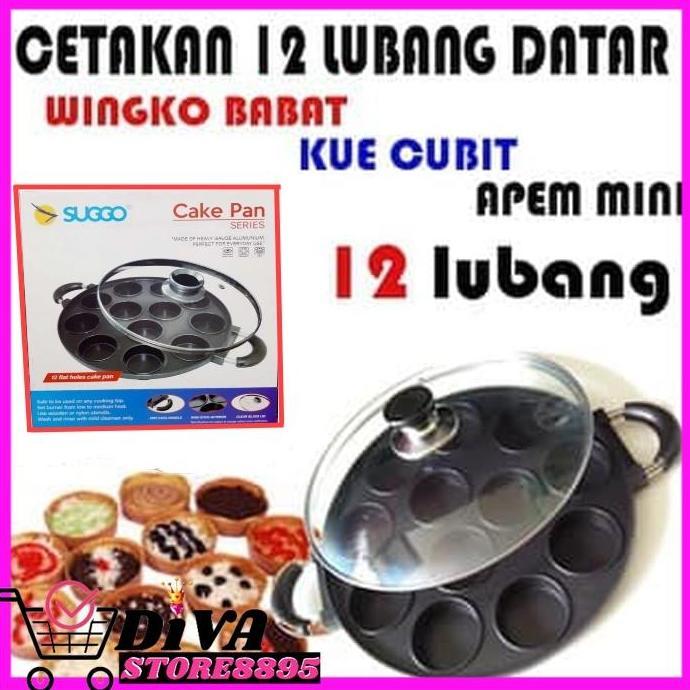 NEW Cetakan Kue 12 Lubang Suggo - Cetakan Kue Lumpur Suggo 12 Lubang Martabak Super Mini Cetakan Kue