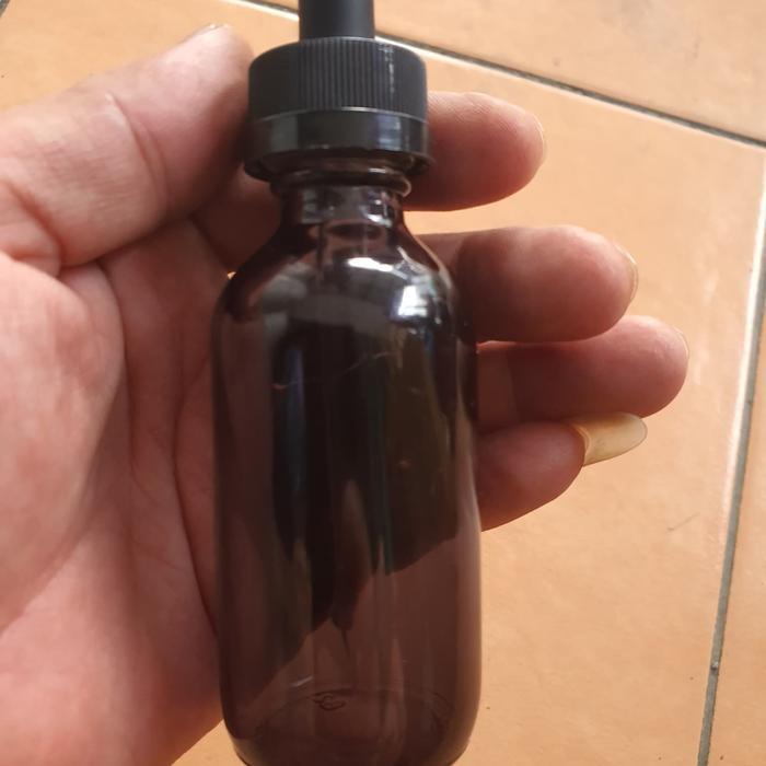 Botol kaca Hitam Amber 60ml pipet pg dan vg