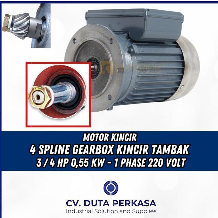 Motor Kincir Tambak 1 Phase 220 Volt 3/4 HP 0,75 kW Superior Transmission