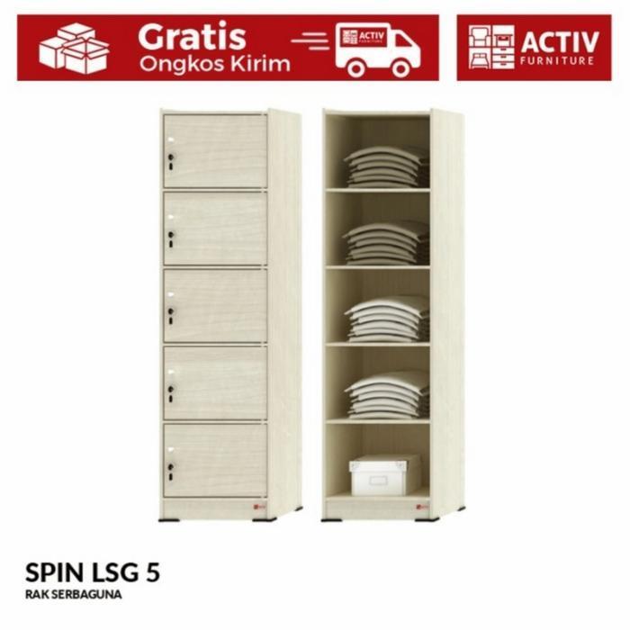 lemari serbaguna 5 susun kayu / loker kayu susun 5 / kabinet kayu