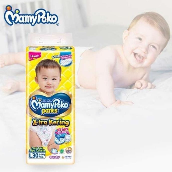 NEW PEMPERS MAMYPOKO PANTS EXTRA KERING SIZE L 30 ORI