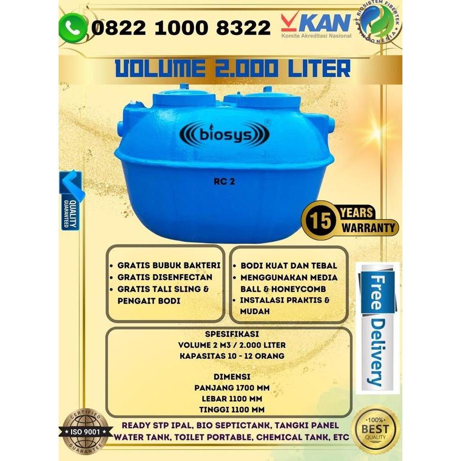 Bst Ready Septic Tank Biotech Sistem 2 M3 /  2.000 Liter - Rc 2 ,Septic Tank Bio, Sepiteng, Biosys, 