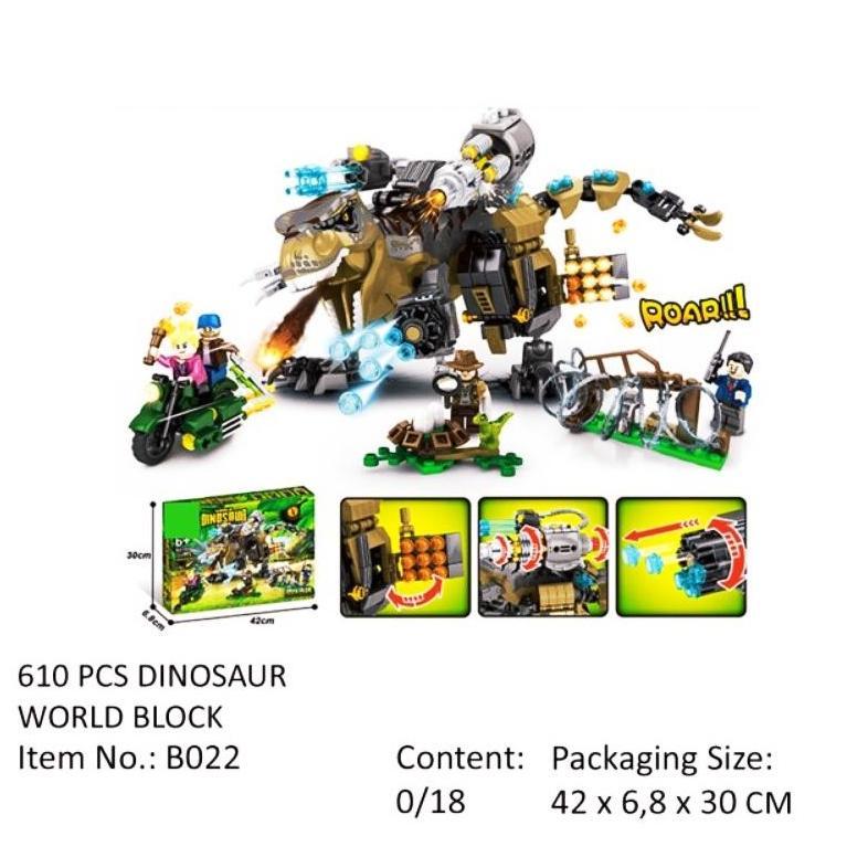 Berkualitas Mainan Dinosaurus Mech Dino Set Besar 610 Pcs / Mainan Edukatif Anak Lego Susun Blok B02