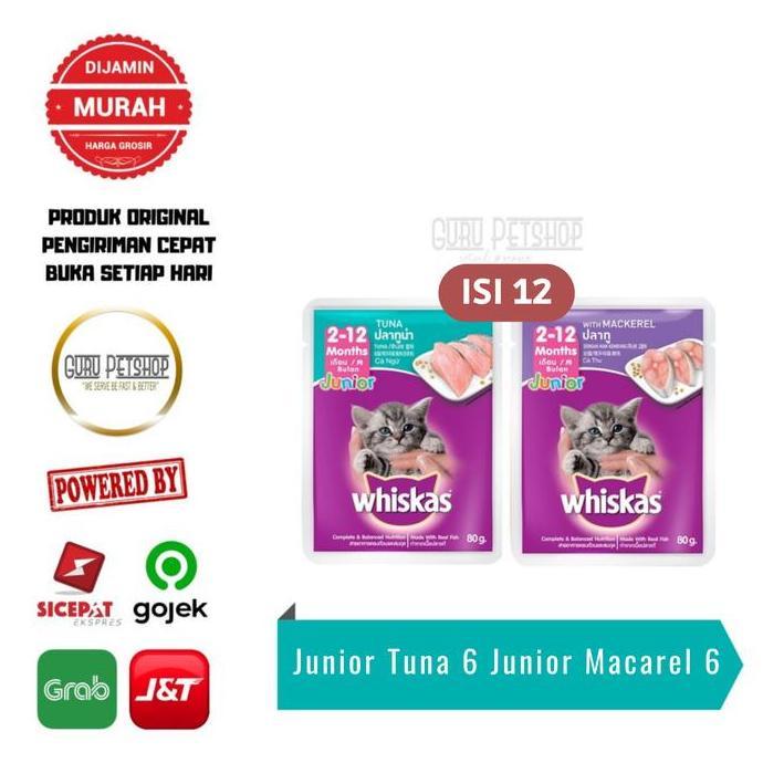 Whiskas Pouch 1 Dus isi 12 Whiskas Junior Whiskas Tuna Whiskas Sachet