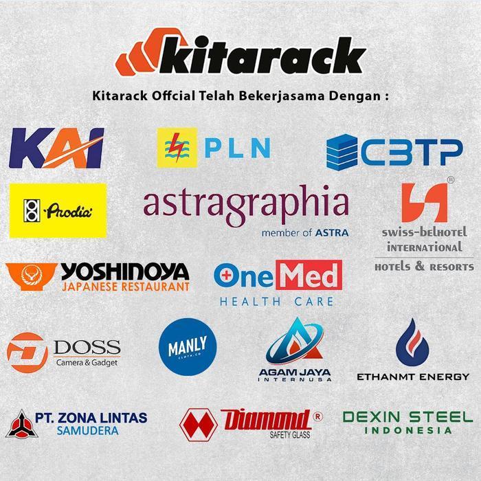 Rak Gudang Besi 1 Ton 2.5 Meter Rak Gudang 3 Susun 1 Ton / Layer Hitam - Putih, 2 Layer