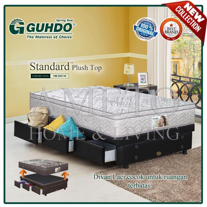 Guhdo Spring Bed Standard Plush Top 120x200 Divan Laci TANPA SANDARAN