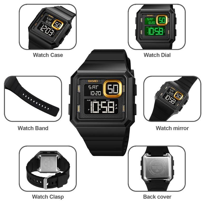 SKMEI 1877 Jam Tangan Pria Digital Dual Time Anti Air 5 Bar MGOS